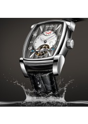 NESUN Automatic Mechanical Tourbillon Watch Luxury Fashion Sports Wristwatch Men Waterproof Hollow Out Energy Storage Clock