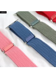 URVOI Braided Strap for Apple Watch Series 7 6 SE 5 4 3 Single Loop Stretchable Strap Adjustable fram buckle for iWatch 41 45mm