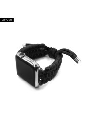 URVOI المظلة الحبل الفرقة ل أبل ساعة سلسلة 7 6 SE 5 4 321 تمتد مشبك حبل حزام ل iWatch outdoor تصميم 40 44 مللي متر