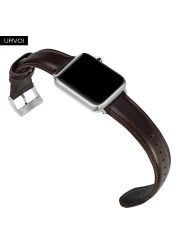 URVOI Strap for Apple Watch Series 7 6 SE 5 4 3 2 Leather Strap for iwatch Genuine Top Layer Classic Buckle Arm Band Wrist Strap