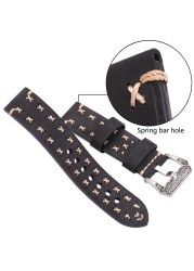 Handmade Watchbands With Retro Stainless Steel Buckle 22mm 24mm Men Women Genuine Leather Watch Band Strap Strap Watch Accessorie