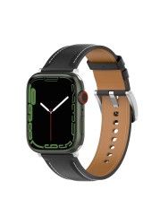 Business Real Leather Loop Bracelet Strap Band for Apple Watch SE 7654 42mm 38mm 44mm 40mm Strap on Smart iWatch 7 Watchband 45mm