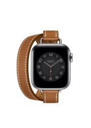 Leather Strap for Apple Watch 6 5 4 SE Band 44mm 40mm Double Ring Replacement Bracelet Strap for iwatch Series 3 2 1 42mm 38mm