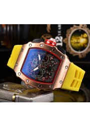 RM Fashion Brand Automatic Mechanical Watches Men Waterproof Skeleton Wrist Watch With Women Men Leather Strap