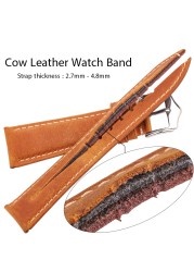 Cowhide watch straps for men and women,18mm,20mm,22mm,24mm,blue,yellow,green,genuine leather,vintage,watch strap