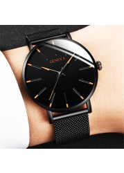 Men Watches 2021 Luxury Male Elegant Ultra Thin Watch Men Business Stainless Steel Mesh Quartz Watch Relogio Masculino Hot Sale