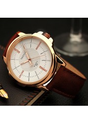 Casual Men's Watch Simple Business Style Leather Strap Watches For Men Sports Waterproof Quartz Wristwatch relogio masculino