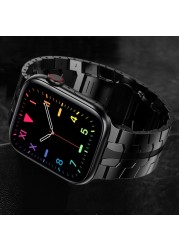 Luxury Strap for Apple Watch Band 45mm 44mm 42mm 41mm 40mm 38mm Metal Stainless Steel Bracelet iWatch Series 7 6 SE 5 4 3