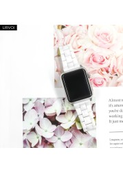 URVOI Band for Apple Watch Series 7 6 SE 5 4 3 2 1 Ceramic Slim Strap for iWatch Rhombus Design Butterfly Buckle 38 40 42 44mm