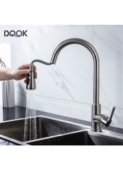 Blacked Kitchen Faucet Single Handle Pull Down White Kitchen Tap Single Hole Brushed Nickel Water Faucets Mixer Tap