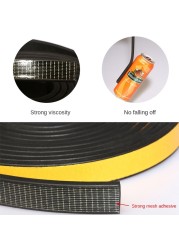 2m-10m Rubber Self Adhesive Sponge Seal Tape EVA Black Foam Strong Single Sided Adhesive Soundproofing Anti-collision Sealing Gasket