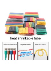 164pcs Heat Shrink Tubing Heat Shrink Tubing Wrap Kit Electrical Connection Wire Cable Insulation Sleeving