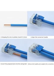 Wire Connector Small Quick Universal Compact Connector Spring Wire Cable Electrical Connectors Push In Terminal Block 412-415