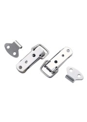 J107 Cabinet Boxes Hardware Spring Loaded Latch Catch Toggle Hasp 46*21 Mild Steel Hasp for Sliding Door Window Simple