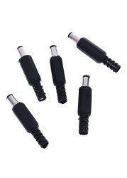 5/10pcs/pack Black DC Power Plug 5.5X2.1mm Soldering Line Black DC Power Male Plug Jack Adapter