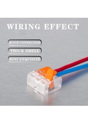 30/50/100pcs Small Connector Wire Compact Plug-in Terminal Block Orange Transparent Chamber Wiring Tool 0.14-4.0mm2 221