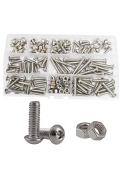 Hex Button Socket Head Cap Screw Nut Hexagon Metric Thread Machine Bolt Assortment Set 304 Stainless Steel M2 M3 M4 M5 M6