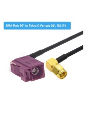 RAL4004 Male/Female Fakra D to SMA Male Right Angle RG174 Cable Adapter GSM Antenna Extension Cord RF Coaxial Pigtail Jumper