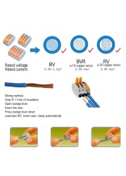 Wire Connector Terminal Block Set Reusable Electrical Cable Quick Connector Universal Compact Terminal Plug-in0.08-2.5mm2 Kits