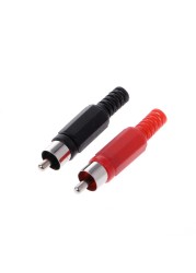 20pcs Black Red Soldering RCA Male Plug Audio Video Adapter Connector High Quality Drop Ship