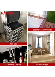 NAIERDI-Brass Door Lift, Hydraulic Gas Support, Cabinet Door Hinge, Kitchen Cabinet Door, 6kg/10kg/15kg