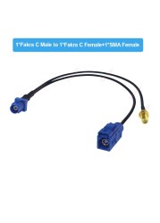 Fakra C Male to SMA Male and Fakra C Female Y Type GPS Adapter Fakra to SMA Splitter Navigation Cable GPS Antenna Extension Cord