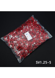 1000pcs SV 1.25 2 3.5-(3 4 5 6) Insulated Wire Terminals Electrical Lug Crimp Terminal 1.5-2.5mm-4mm 16-14 awg