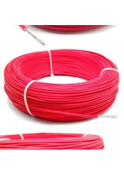 PTFE 20/50/100M 26/24/23/22/20/19/18/16/14AWG Tinned Flame Retardant High Temperature Resistant Electrical Cable Wire