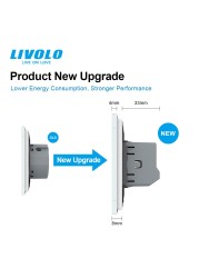 Livolo Luxury Wall Touch Sensor Switch, EU Standard 1 Gang 1Way Light Switch, Crystal Glass 220-250, C701-1/2/5