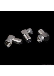 Copper F Male to F Female Socket Right Angle Adapter 90 Degree TV # RW1209 3 Pieces