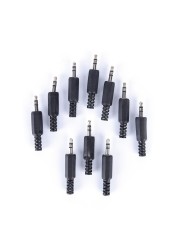 10pcs/5pcs 3.5mm jack plug 3.5 stereo plug black 3.5mm audio jack plug headphone male connector wholesale