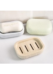 Japanese style simple and innovative thickening square plastic baby soap box double lid soap dish toilet drain domestic soap box