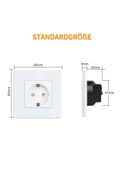 Bingobic Electrical Plugs EU Standard 16A Wall Socket Crystal Glass Panel Plug Electrical Outlet For Home Improvement