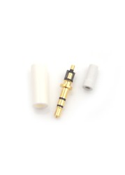 2pcs/lot 2.5mm Stereo Headphone Plug With Tail 3/4 Pole 2.5mm Audio Plug Jack Adapter Connector For White Phone