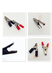 Hot 10pcs 50mm Plastic Handvat Test Sonde Metal Alligator Clip Connector Verbinding Socket Plug For Batterij