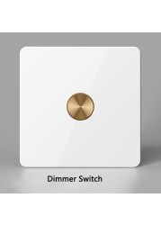 Stainless Steel Panel Dimmer Switch Led and Electric Light Brightness Regulator Antique Brass EU Standard With Claws