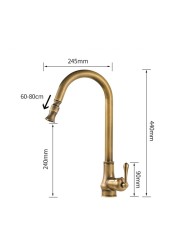 myquilfe antique brass pull down faucet swivel faucet countertop faucet bathroom hot and cold water mixers