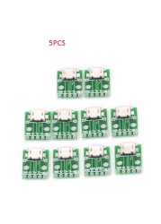 5pcs/lot B Type PCB Mini USB Adapter for DIP Adapter 5pin Female Connector