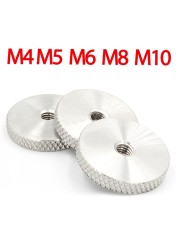 M4 M5 M6 M8 M10 M12 304 stainless steel knurled thumb nuts flat head hand knurled round screw nut hardware fasteners