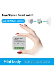 16A zigbee tuya smart small switch smart home 2 way control light switch for mini home county alexa google home