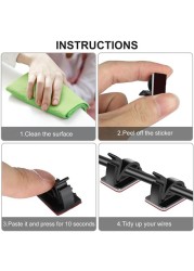 100pcs Self-adhesive Office Cable Clip Space Saving Practical Anti-slip Clamp Fastener Universal Fixing Wire Management Home Car