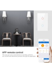 1/2/3 Gang Tuya WiFi Smart Touch Switch Smart Home Light Wireless Remote LED Light Wall Button for Alexa Google Home