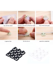 18pcs Electrical Wire Wall Desk Cable Clip Accessories Holder Home Organizer Table Portable Self-adhesion Small Immobilization