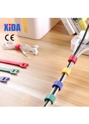 100pcs Removable Cable Ties Plastic Colorful Reusable Cable Ties Nylon Loop Wrap Zip Pack Ties T-type Cable Ties Tie Wire