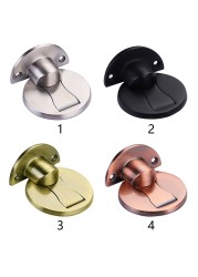 Magnetic Home Toilet Powerful Punch Free Door Stopper Holder Practical Hardware Furniture Stainless Steel