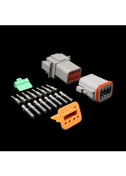 1 set German DT06 DT04 Car Connectors Waterproof Male and Female Butt Plug 2 3 4 6 8 12 Pins 22-16AWG