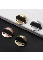 Anti-collision home floor mounted dual-use free punch-proof office door stopper sticker stainless steel hotel child safety