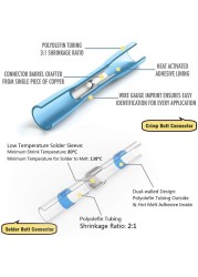 300pcs Electric Heat Shrink Butt Terminals Crimp Terminals Waterproof Welding Insulator Wire Twisting Cable Terminal Kit With 300W Hot Air Gun