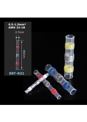 الحرارة يتقلص سلك موصل 10/20/30 قطعة SST21 مقاوم للماء كم AWG22-18 بعقب موصل كهربائي المعلبة لحام مختومة