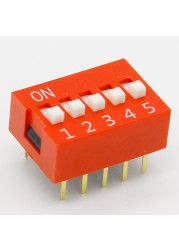 35pcs/lot Dip Switch Kit In Box 1 2 3 4 5 6 8 Way 2.54mm Toggle Switch Red Snap Switches All 5pcs Combination Set